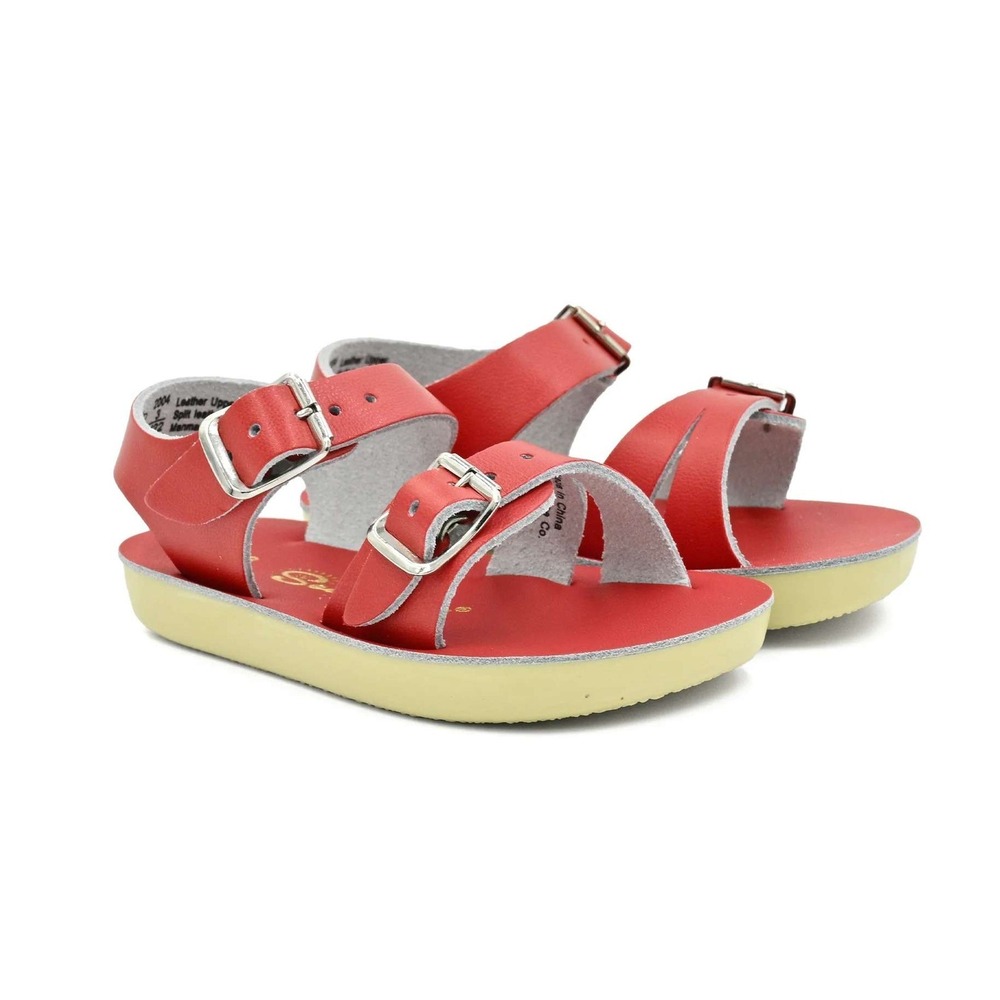 NWOT Saltwater Sun-San Sea-Wee Infant Size 0 Red Preppy Formal Sandals